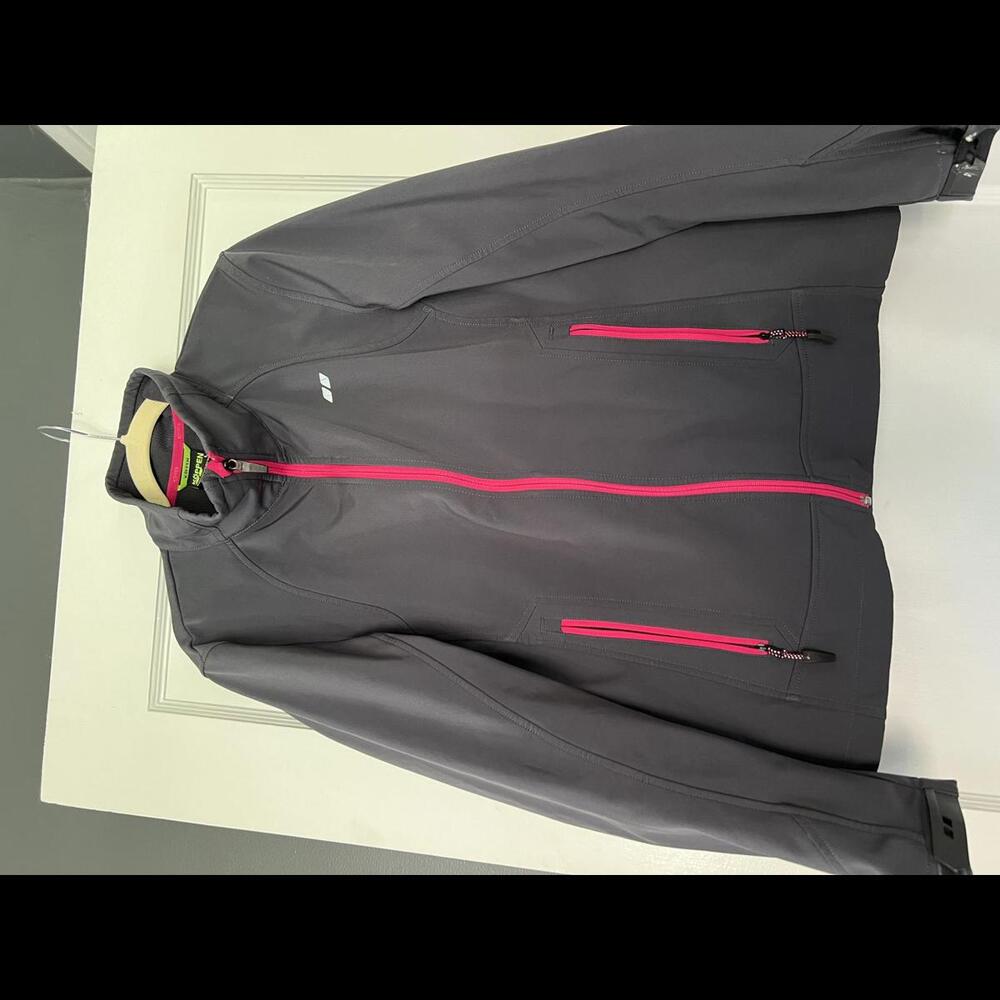 Koppen Softshell Size Large Gray Jacket With Pink… - image 1